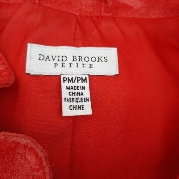 DAVID BROOKS Genuine Suede Leather Jacket Red Sz M Petite - Picture 11 of 15